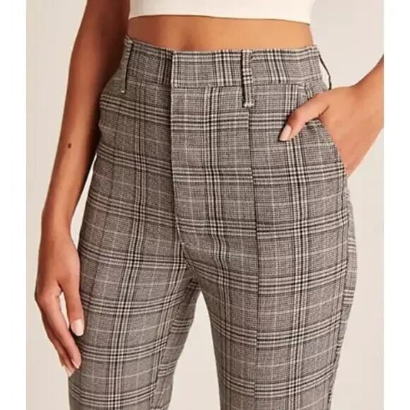 NWT ABERCROMBIE & FITCH The Skinny Ultra High Rise Pant Size 25 LONG Plaid - Picture 3 of 9